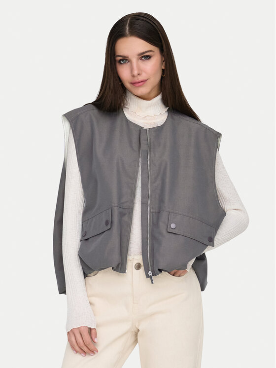 ONLY Bezrękawnik Mary 15338137 Szary Loose Fit