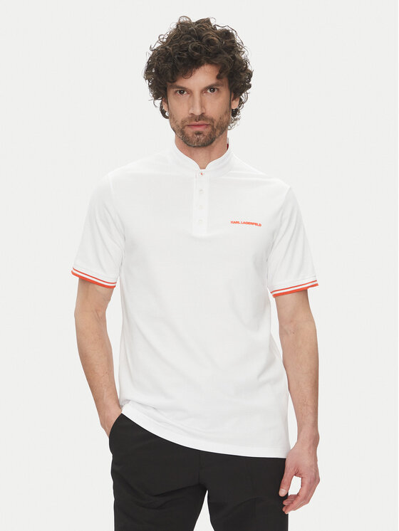 KARL LAGERFELD Polo 745022 552232 Biały Regular Fit