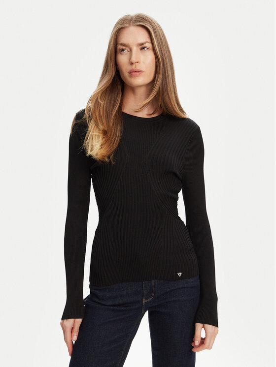 Guess Sweter W5YR08 Z0040 Czarny Slim Fit