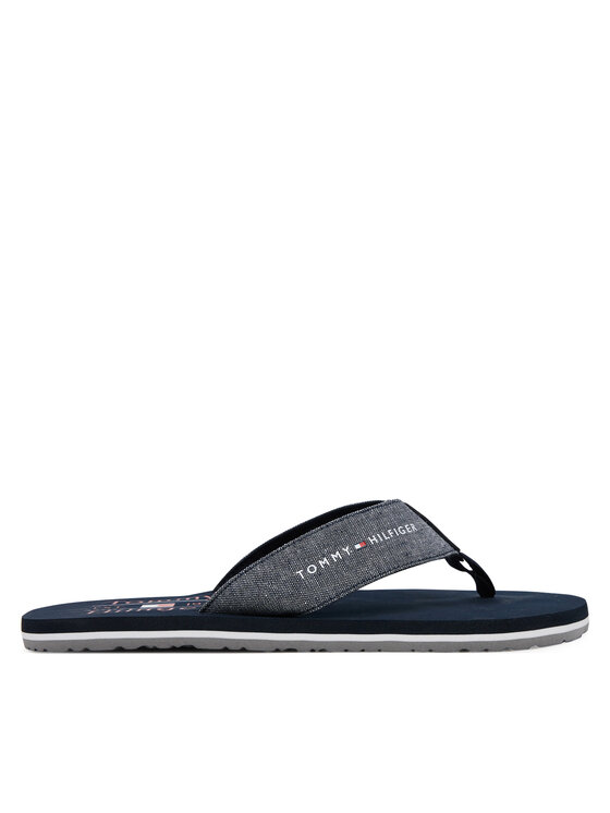 Tommy Hilfiger Japonki Chambray Beach Sandal FM0FM05570 Granatowy