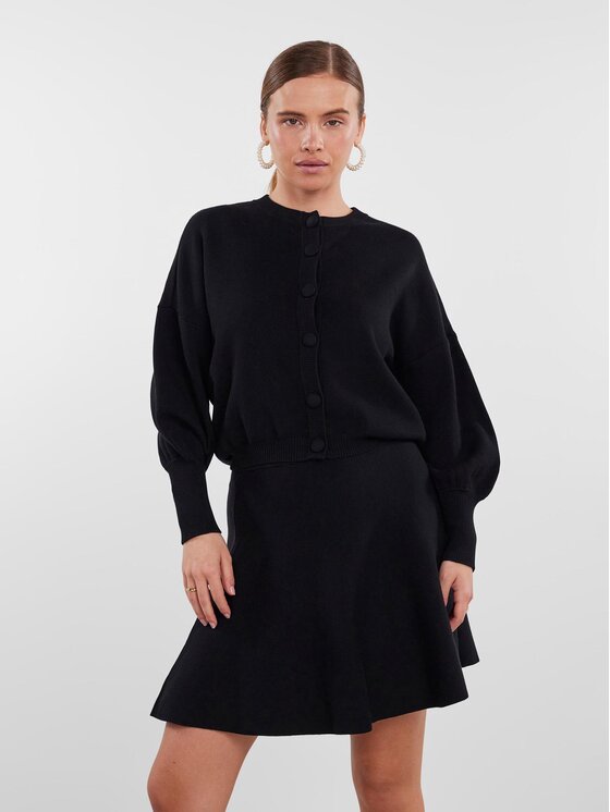 YAS Kardigan 26030699 Czarny Regular Fit