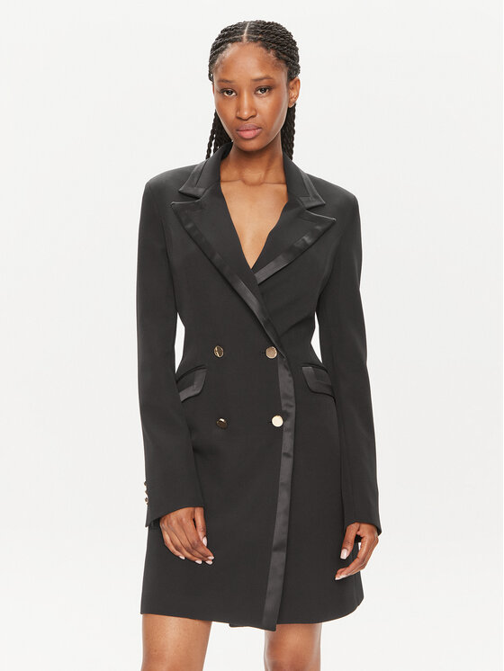 Fracomina Sukienka koktajlowa FQ24SD1008W42901 Czarny Slim Fit