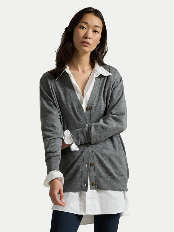 Polo Ralph Lauren Kardigan 211956233002 Szary Relaxed Fit