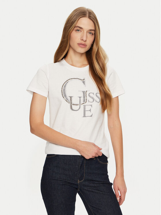 Guess T-Shirt W4BI16 I3Z14 Biały Regular Fit
