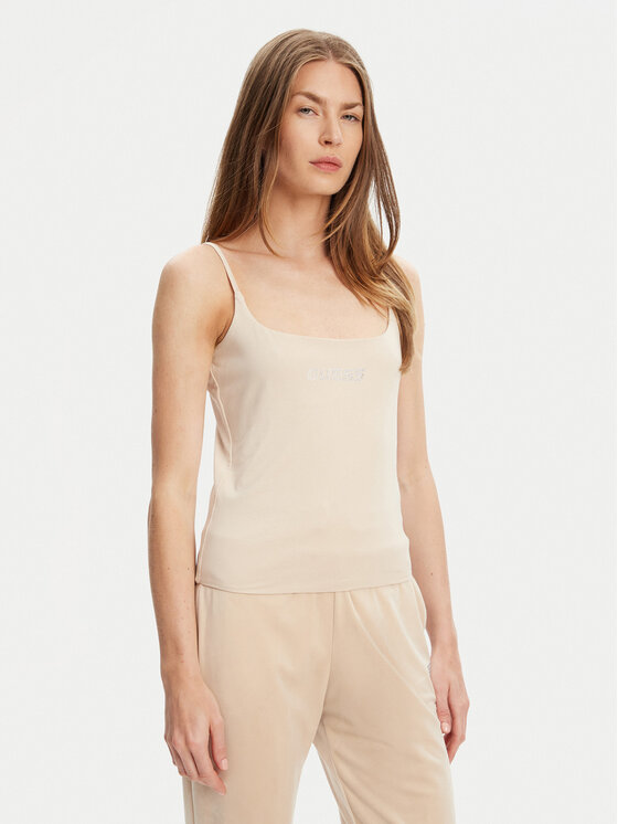 Guess Top V5GP22 J1314 Beżowy Slim Fit