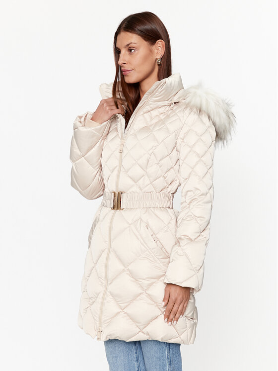 Guess Płaszcz zimowy W3BL36 WEX52 Beżowy Regular Fit