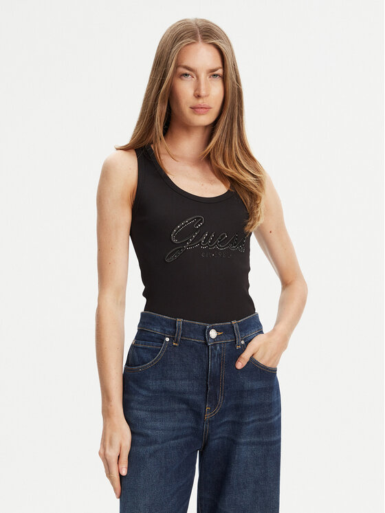 Guess Top W5YP00 KCXJ2 Czarny Regular Fit