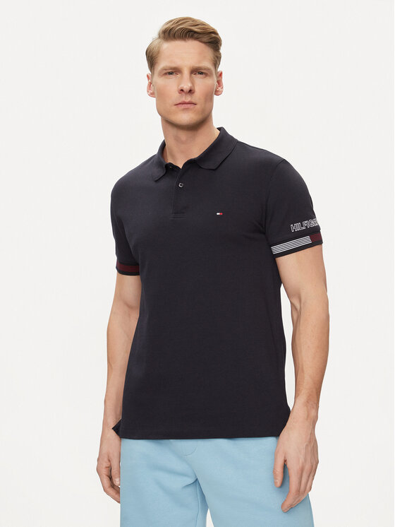 Tommy Hilfiger Polo Flag MW0MW34780 Granatowy Slim Fit