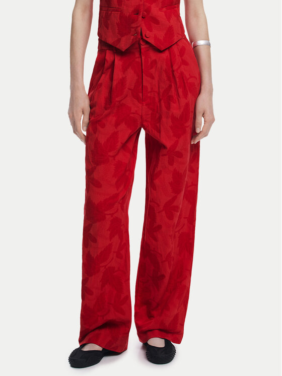 Desigual Spodnie materiałowe Suitrojo 25SWPW33 Czerwony Straight Fit