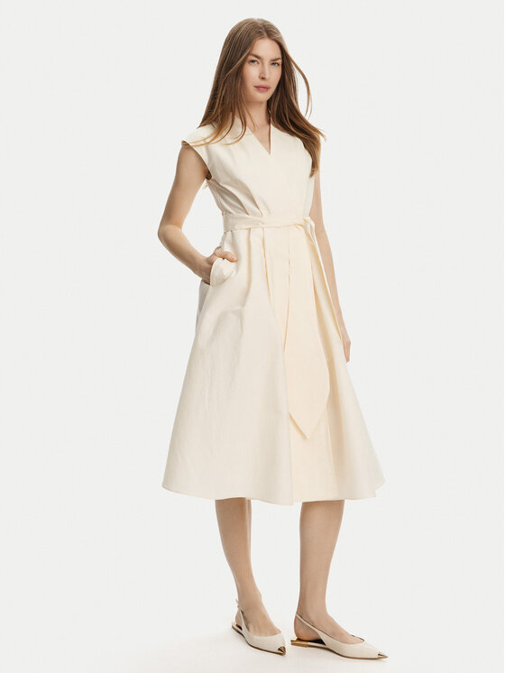 Marella Sukienka codzienna Ossola 2513221172 Écru Regular Fit