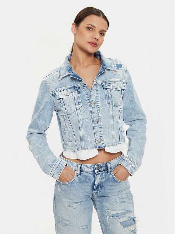 Tommy Jeans Kurtka jeansowa Izzie DW0DW18555 Niebieski Slim Fit