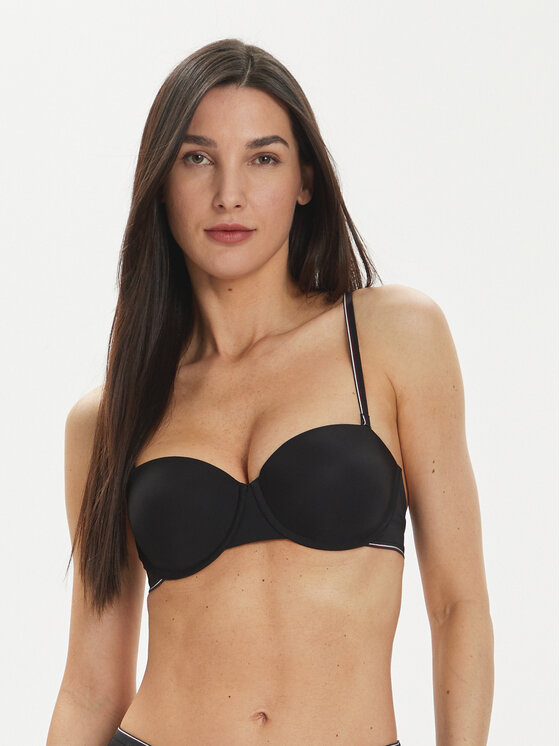 Tommy Hilfiger Biustonosz bardotka UW0UW04230 Czarny