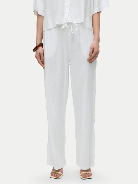 Vero Moda Spodnie materiałowe Linn 10305091 Biały Loose Fit