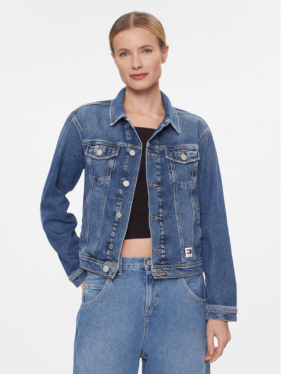Tommy Jeans Kurtka jeansowa DW0DW16986 Niebieski Mom Fit