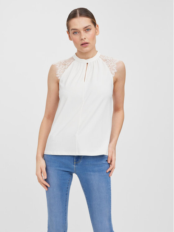 Vero Moda Bluzka Milla 10226072 Biały Regular Fit