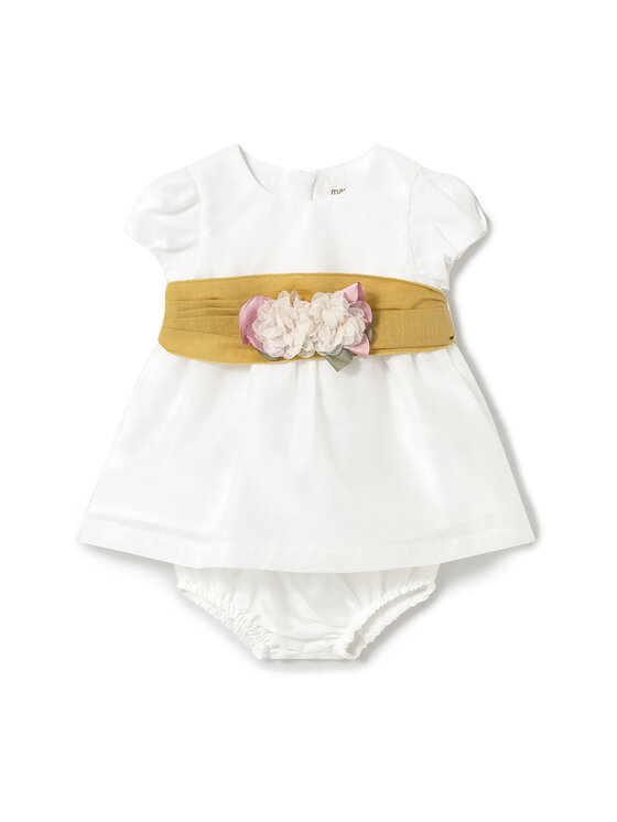 Mayoral Sukienka elegancka 1860 Biały Regular Fit