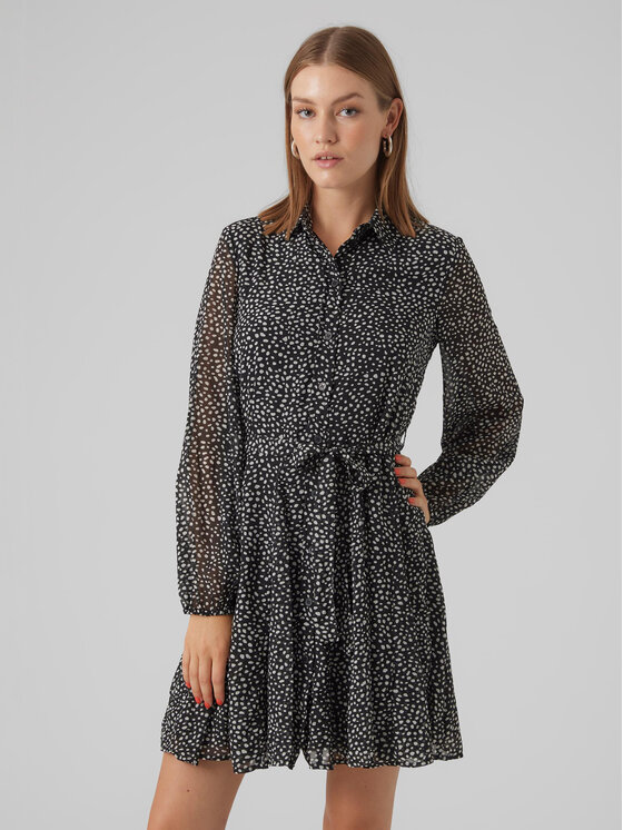 Vero Moda Sukienka koszulowa 10299195 Czarny Regular Fit