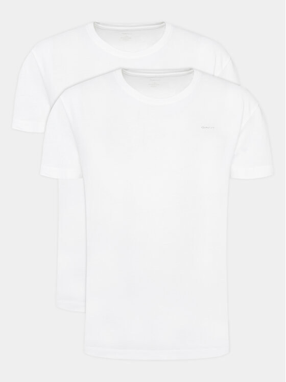 Gant Komplet 2 t-shirtów C-Neck 2 Pack 900002008 Biały Regular Fit