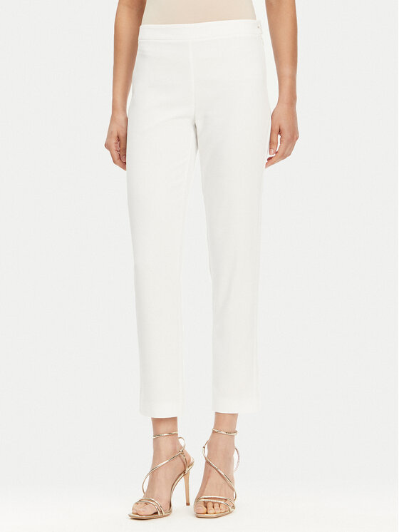 Patrizia Pepe Spodnie materiałowe 2P1683 A411 Biały Regular Fit