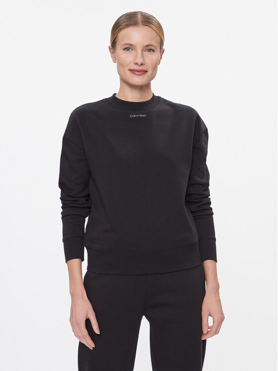 Calvin Klein Bluza Metallic Micro Logo Sweatshirt K20K206961 Czarny Regular Fit