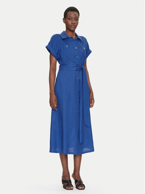 Luisa Spagnoli Sukienka koszulowa Patrono 542264 Niebieski Regular Fit