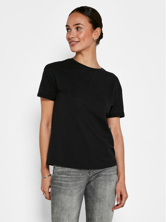 Noisy May T-Shirt Brandy 27010978 Czarny Relaxed Fit
