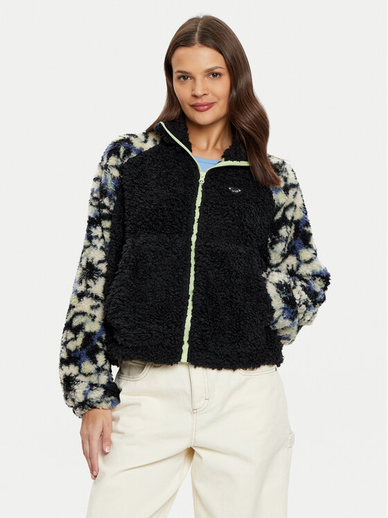 Roxy Polar Waves Of Warmth ERJPF03186 Czarny Loose Fit