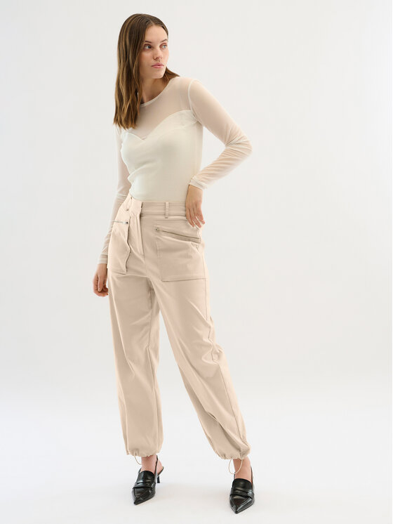 Karen by Simonsen Spodnie materiałowe Maddie 10104748 Beżowy Relaxed Fit