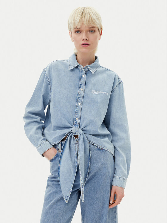 Karl Lagerfeld Jeans Koszula jeansowa A2W11021 Niebieski Regular Fit