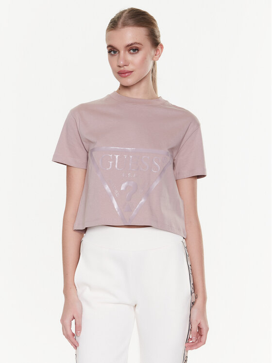 Guess T-Shirt Adele V2YI06 K8HM0 Różowy Boxy Fit