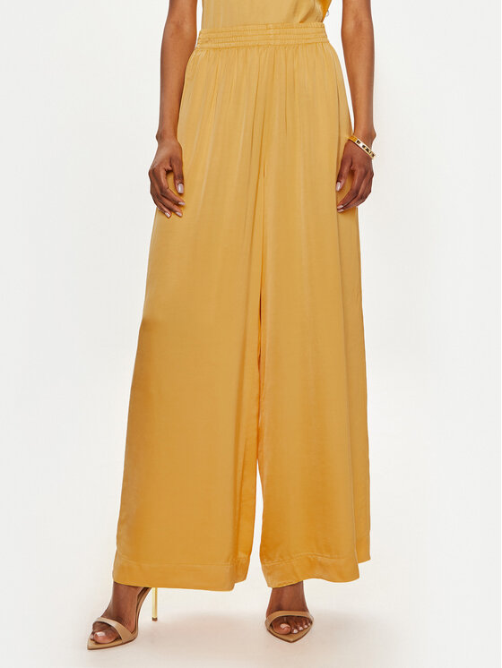 ViCOLO Spodnie palazzo TB0034 Żółty Relaxed Fit
