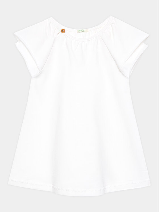 United Colors Of Benetton Sukienka codzienna 3LHAAV006 Biały Regular Fit