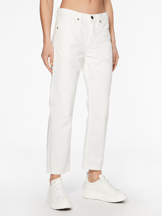 Calvin Klein Jeansy K20K205167 Biały Mom Fit