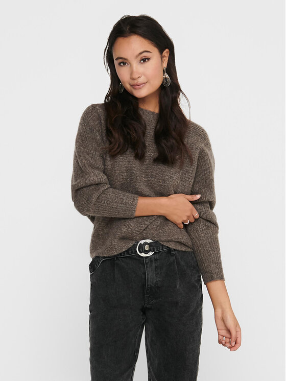 ONLY Sweter 15168705 Brązowy Regular Fit