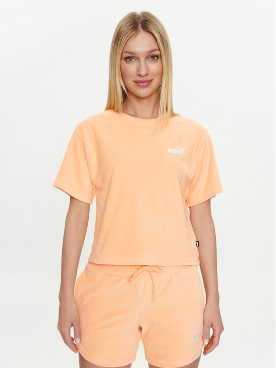 Puma T-Shirt Ess Elevated 677947 Pomarańczowy Regular Fit