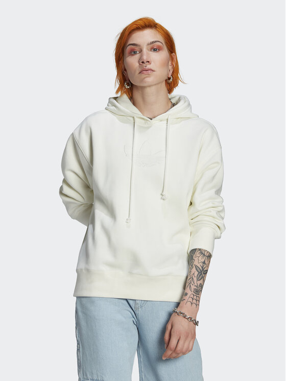 adidas Bluza Trefoil Graphic Embroidery HM1636 Beżowy Loose Fit