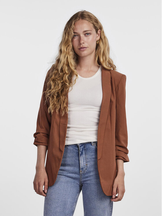 Pieces Marynarka Bosella 17090996 Brązowy Regular Fit