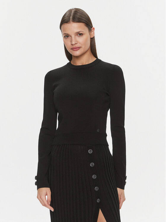 Guess Sweter Sophie W4RR52 Z3D60 Czarny Slim Fit