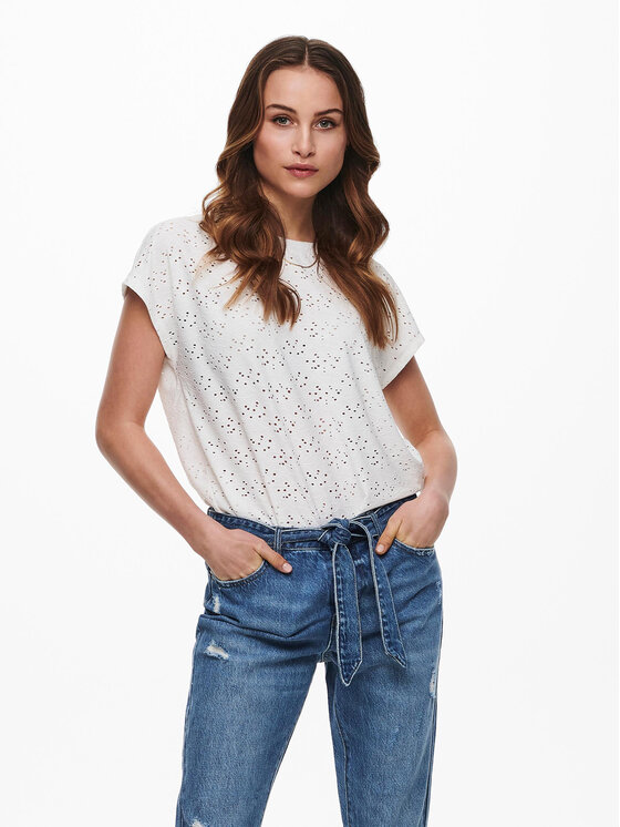 ONLY Bluzka Smilla 15231005 Biały Regular Fit
