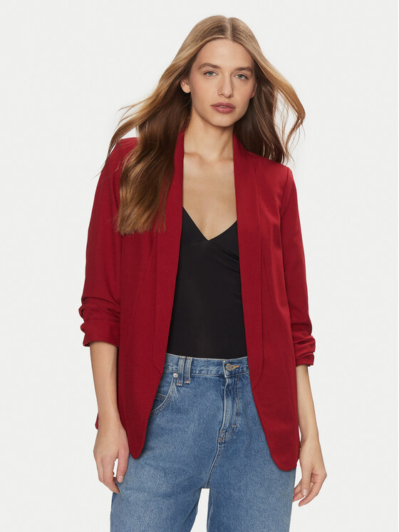 Pieces Marynarka Bosella 17090996 Czerwony Regular Fit