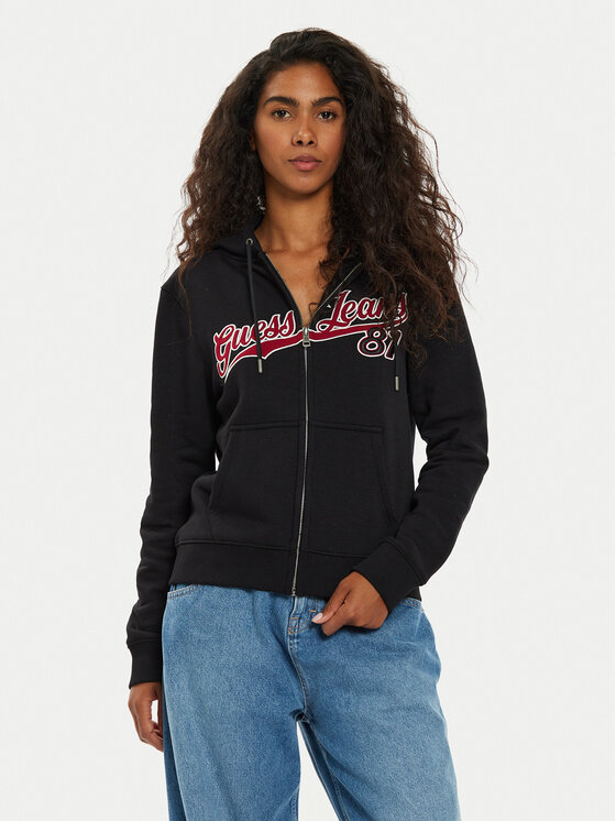Guess Jeans Bluza W4BQ03 KC811 Czarny Regular Fit