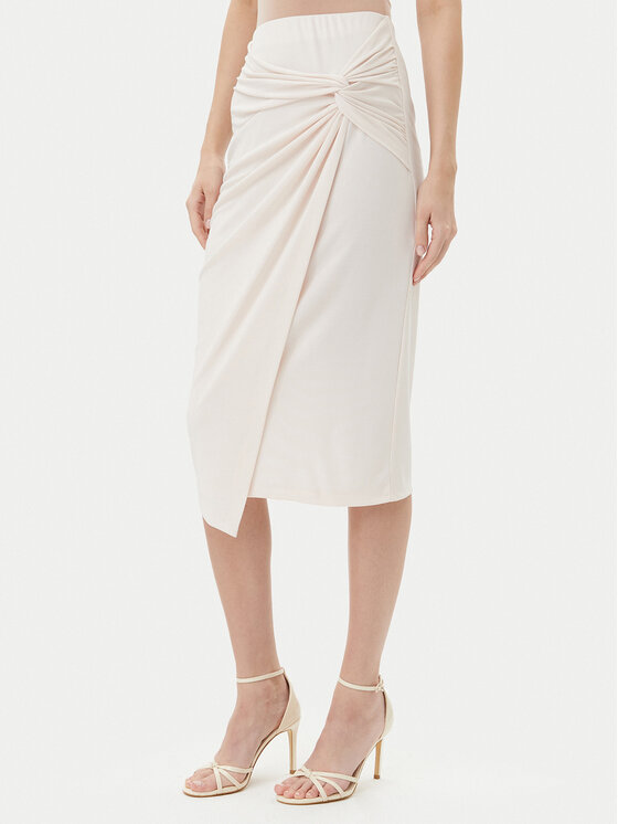 Rinascimento Spódnica midi CFC0123489003 Beżowy Regular Fit