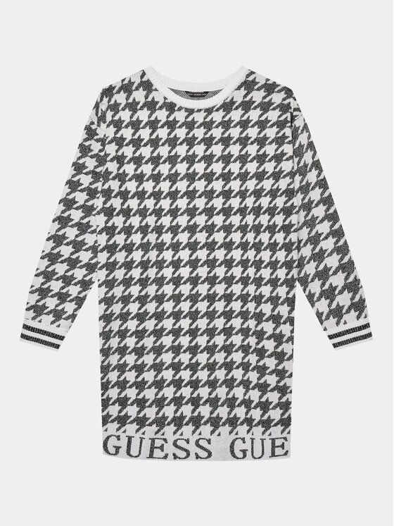 Guess Sukienka dzianinowa J3BK04 Z3AH0 Biały Regular Fit