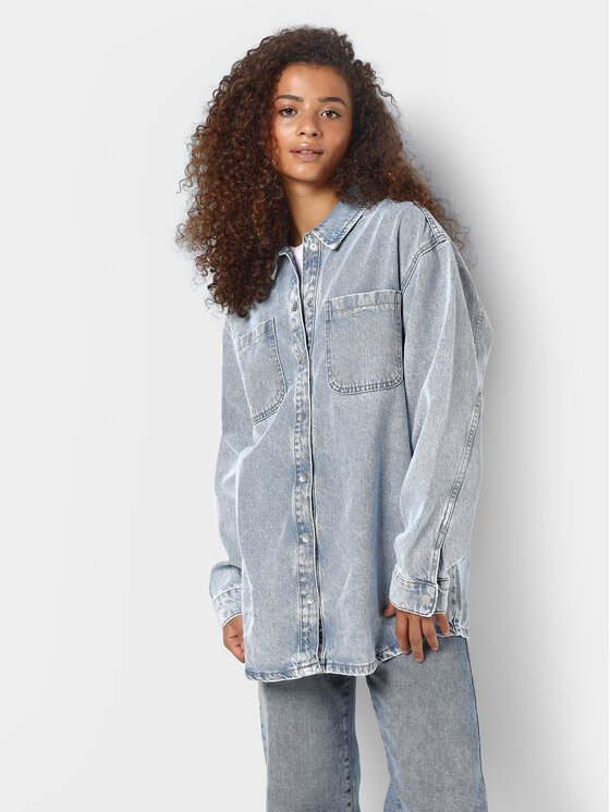 Noisy May Kurtka jeansowa Alva 27029311 Niebieski Regular Fit