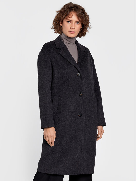 Calvin Klein Płaszcz wełniany K20K204629 Szary Regular Fit