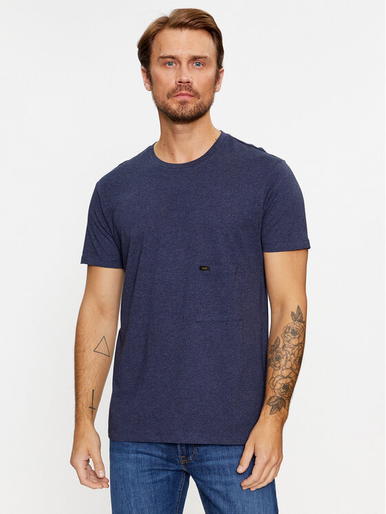 Lee T-Shirt 112341705 Granatowy Slim Fit