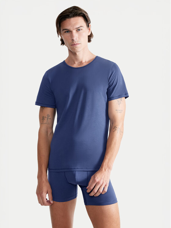 Sloggi Podkoszulek 10222373 Niebieski Slim Fit