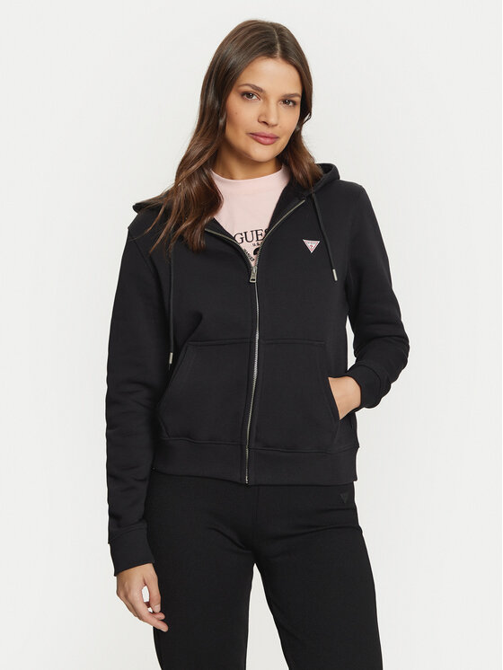 Guess Jeans Bluza GJ ZIP HOOD REG MINI W4YQ03 KC811 Czarny Regular Fit