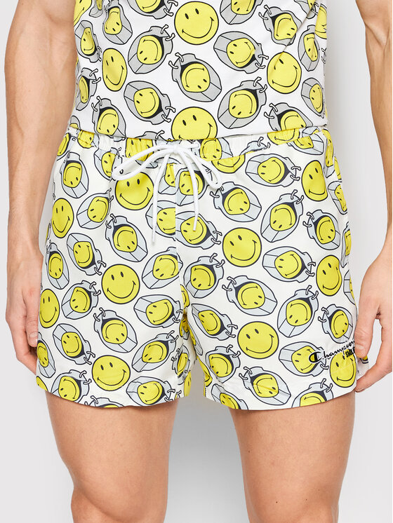 Champion Szorty kąpielowe SMILEY Poly 218224 Biały Regular Fit
