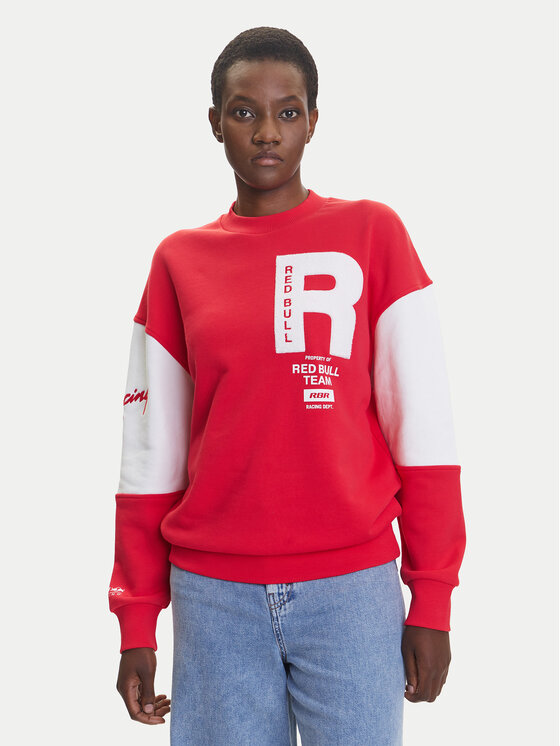 Pepe Jeans Bluza Red Bull Racing Panel Team RL580010 Czerwony Relaxed Fit